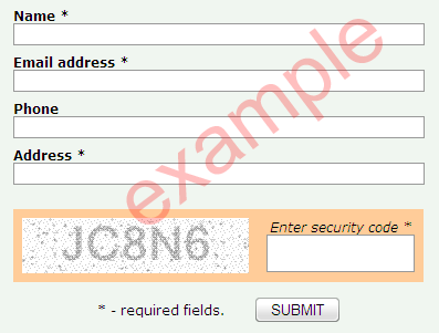 Anti-spam ProCaptcha form example.