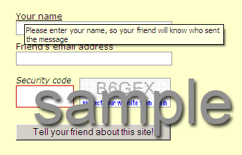 Tell-a-Friend form sample